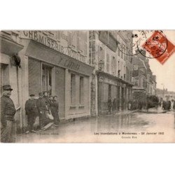 MONTEREAU: les inondations 26 janvier 1910 grande rue - très bon état