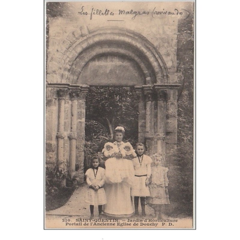 AISNE : SAINT QUENTIN : le jardin d'horticulture (personnages nommés) vers 1910 - très bon état