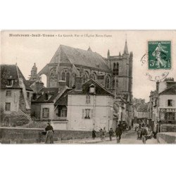 MONTEREAU-FAULT-YONNE: la grande rue et l'église notre-dame - très bon état