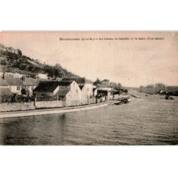 MONTEREAU: le coteau de surville et la seine (vue amont) - état