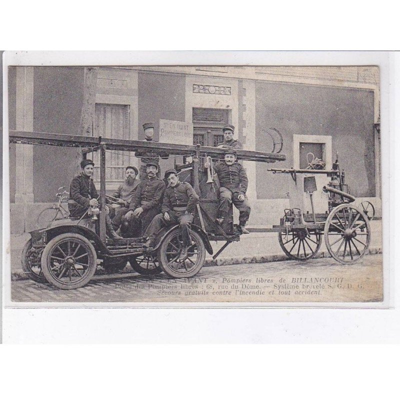 BILLANCOURT: société en avant, pompiers libre, poste des pompier 68 rue du dôme - très bon état