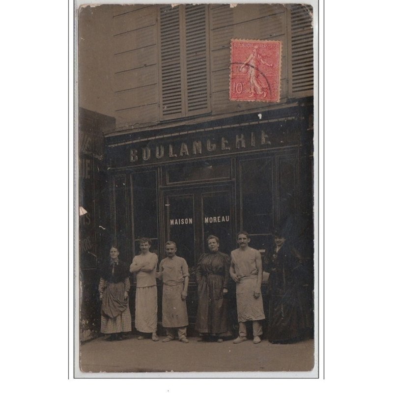 PANTIN : CARTE PHOTO Boulangerie Maison Moreau - Très bon état