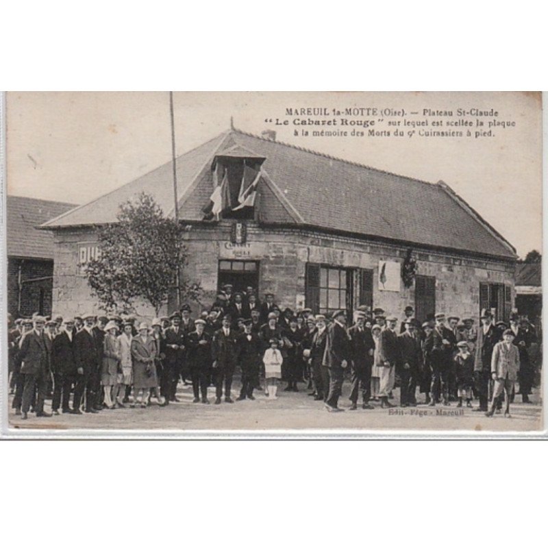 MAREUIL LA MOTTE: Plateau St Claude """"Le Cabaret Rouge"""" sur lequel es scellé la plaque à la mémoire des Morts du 9è
