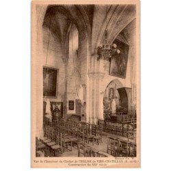 VIRY-CHATILLON: vue de l'intérieur du clocher de l'église, construction fin XIIe siècle - état