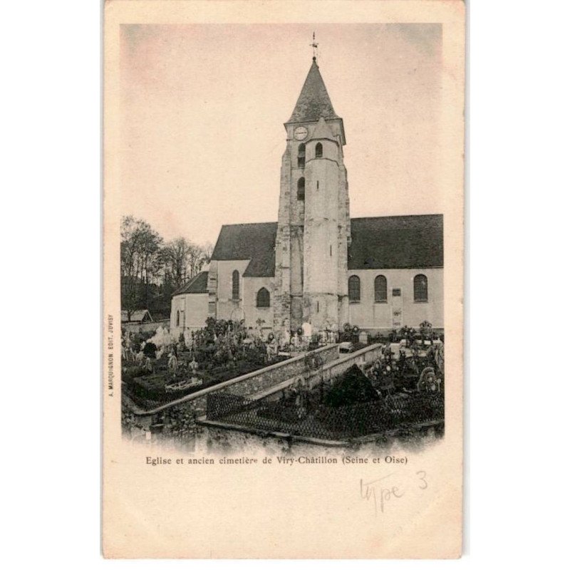 VIRY-CHATILLON: église et ancien cimetière - bon état