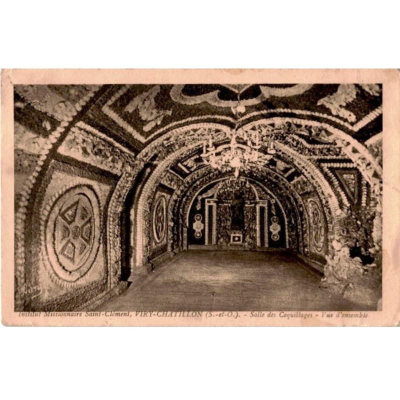 VIRY-CHATILLON: institut missionnaire saint-clement, salle des coquillages, vue d'ensemble - état