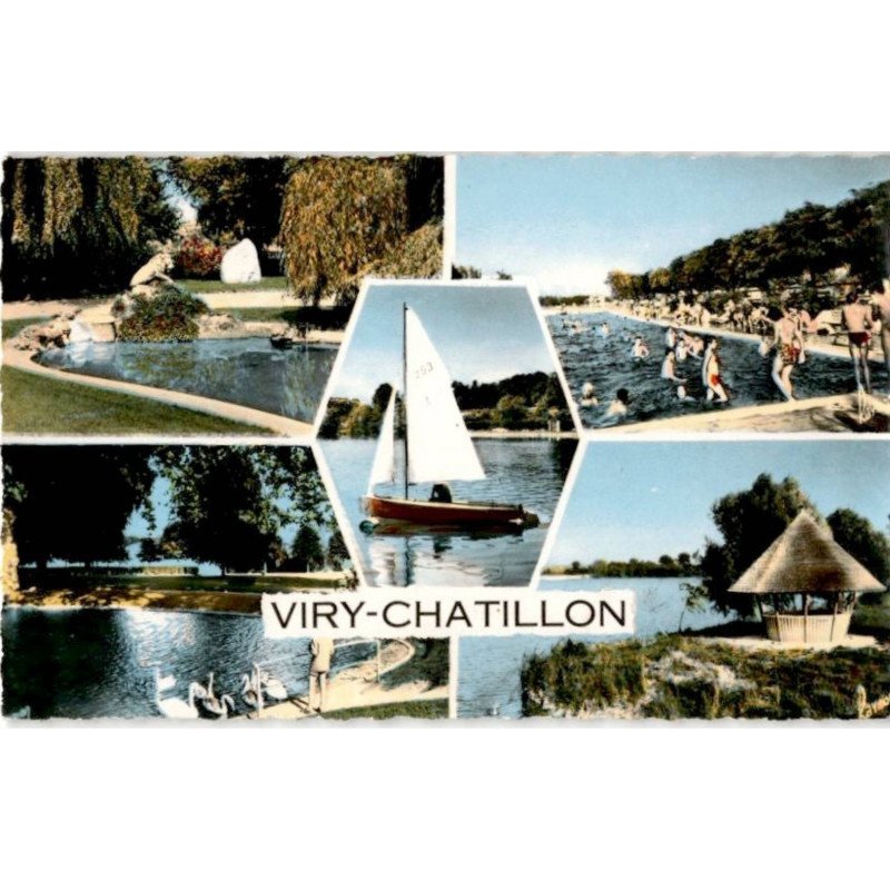 VIRY-CHATILLON: le parc leblanc, la piscine, les étangs - très bon état