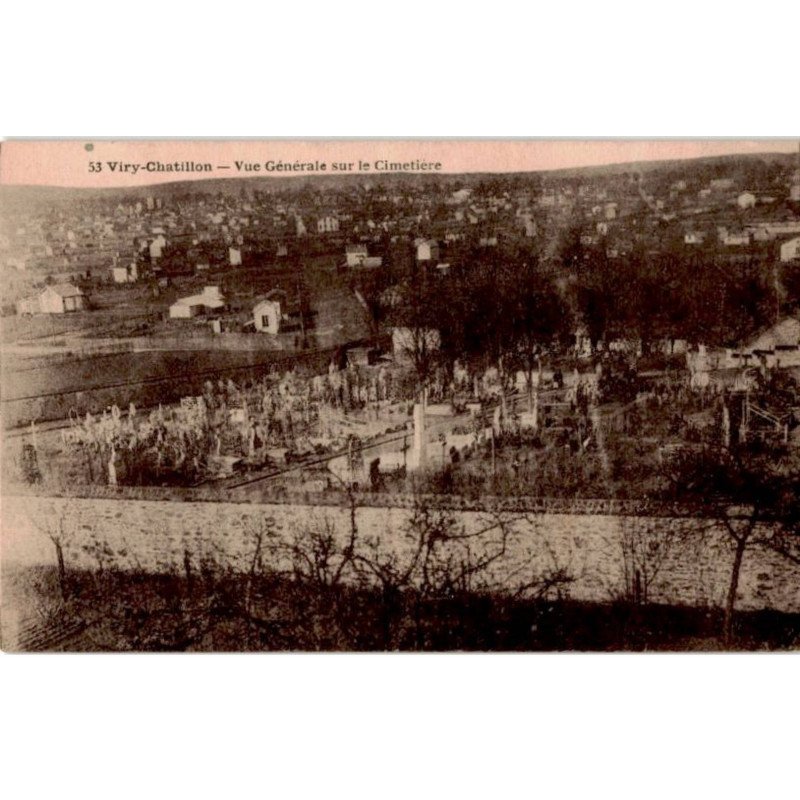 VIRY-CHATILLON: vue générale sur le cimetière - très bon état