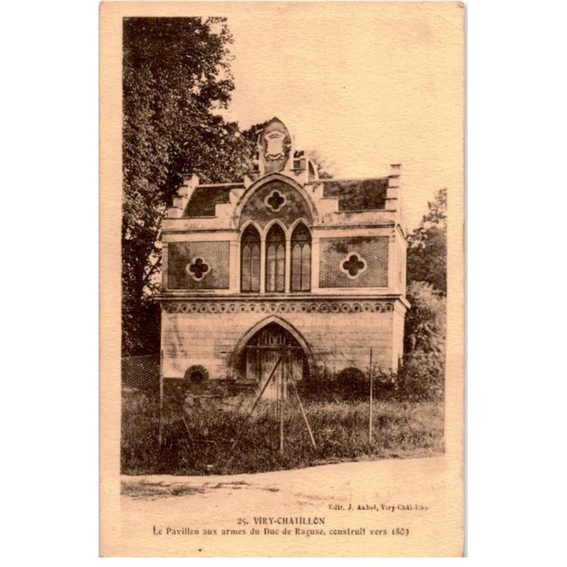 VIRY-CHATILLON: pavillon gothique aux armes du Duc de Raguse - très bon état