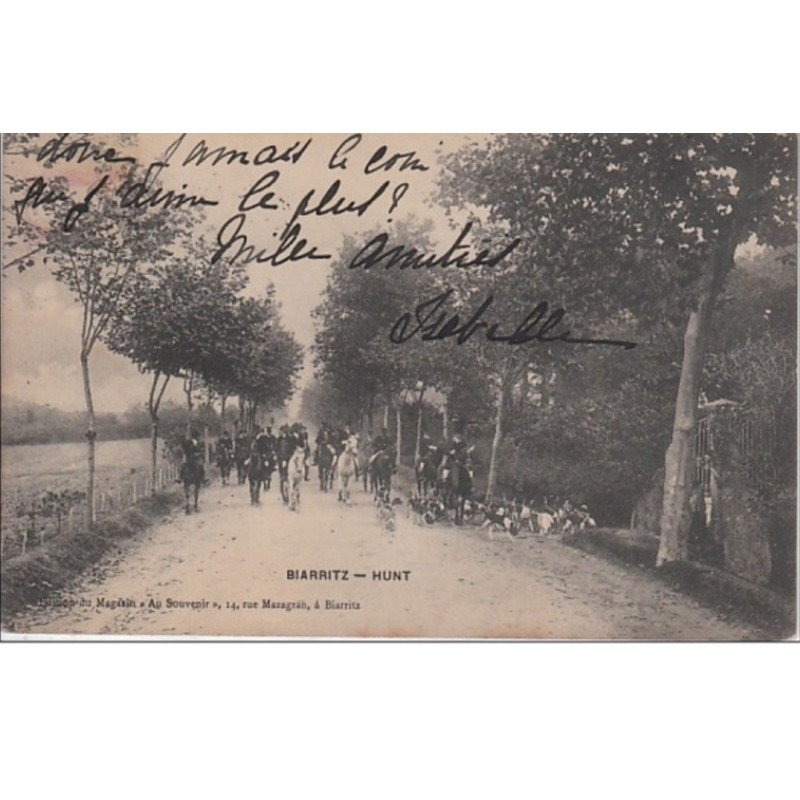 BIARRITZ : la chasse a courre vers 1910 - très bon état BIARRITZ : la chasse a courre vers 1910 - très bon état