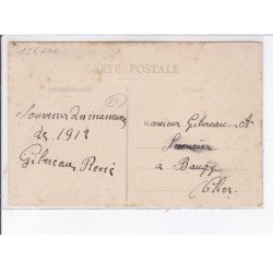 SAINTE-MAURE: grandes manoeuvres 1912, le président de la république se rendant à l'hôtel de ville - état