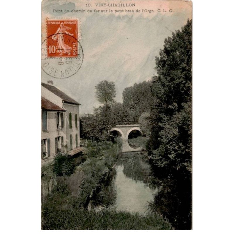 VIRY-CHATILLON: pont du chemin de fer sur le petit bras de l'orge - état