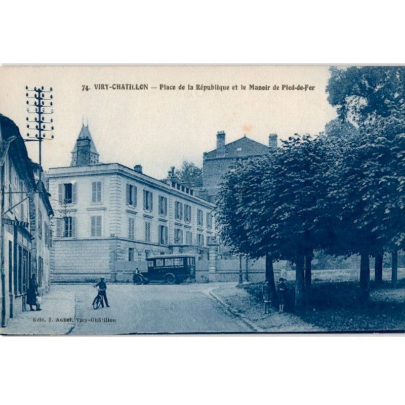 VIRY-CHATILLON: place de la république et le manoir de pied-de-fer - très bon état