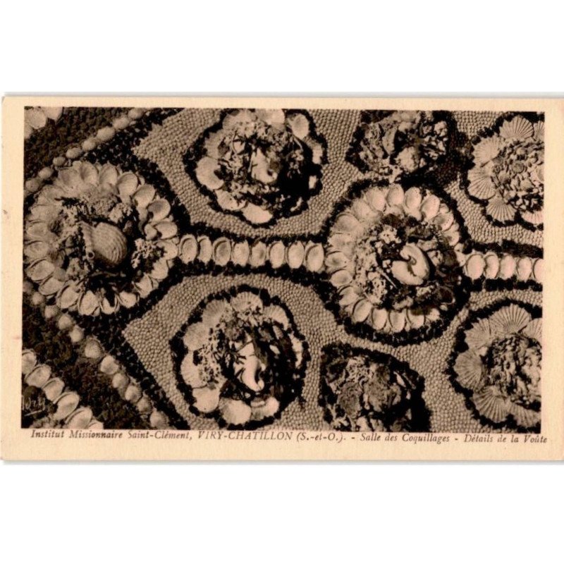 VIRY-CHATILLON: institut missionnaire saint-clément salle des coquillages détails de la voûte - très bon état