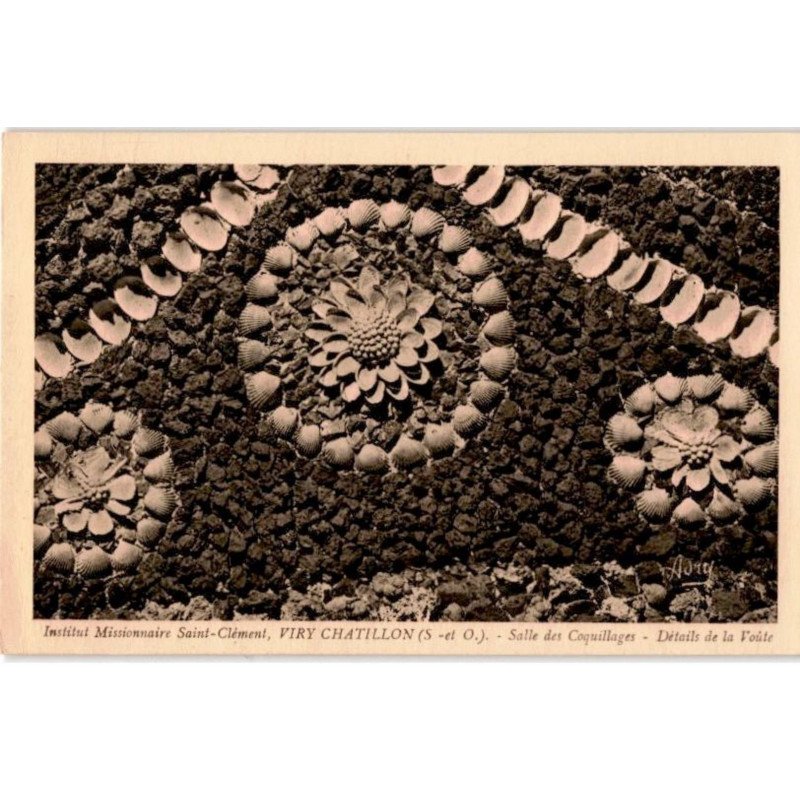 VIRY-CHATILLON: institut missionnaire saint-clément salle des coquillages détails de la voûte - très bon état