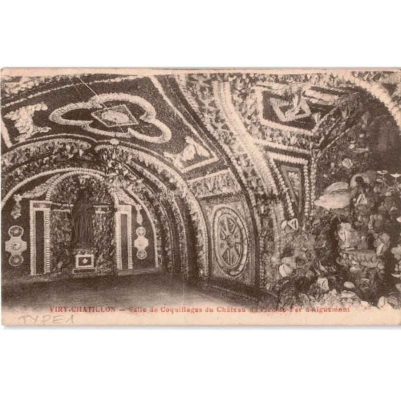 VIRY-CHATILLON: salle des coquillages du château du pied-de-f-er d'aiguemont - très bon état