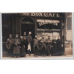 AMIENS : CARTE PHOTO """"Au Bon Café"""" - Très bon état