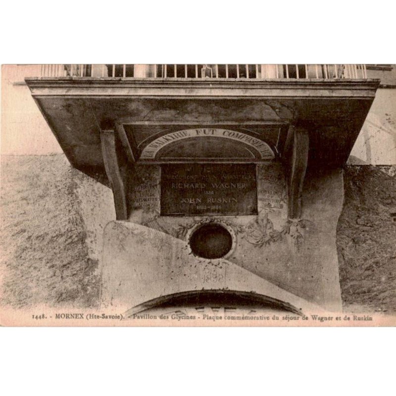 COMPOSITEUR: wagner: mornex pavillon des glycines plaque commémorative du séjour de wagner et de ruskin - très bon état