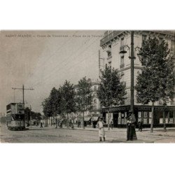 TRANSPORT: chemin de fer et tramway, saint-mandé, cours de vincennes, place de la routelle - très bon état