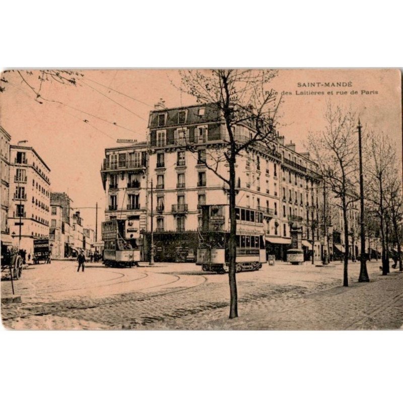 TRANSPORT: chemin de fer et tramway, saint-mandé rue des laitières et rue de paris - état