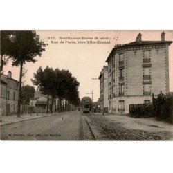 TRANSPORT: chemin de fer et tramway, neuilly-sur-marne rue de paris vers ville-evrard - très bon état
