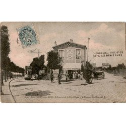 TRANSPORT: chemin de fer et tramway, fontenay-sous-bois avenue de la république et rue des moulins - très bon état