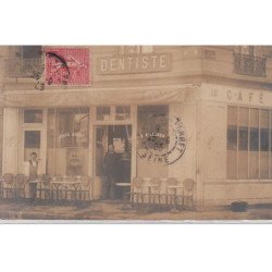 LEVALLOIS PERRET : CARTE PHOTO Café, rue Vallier - Très bon état