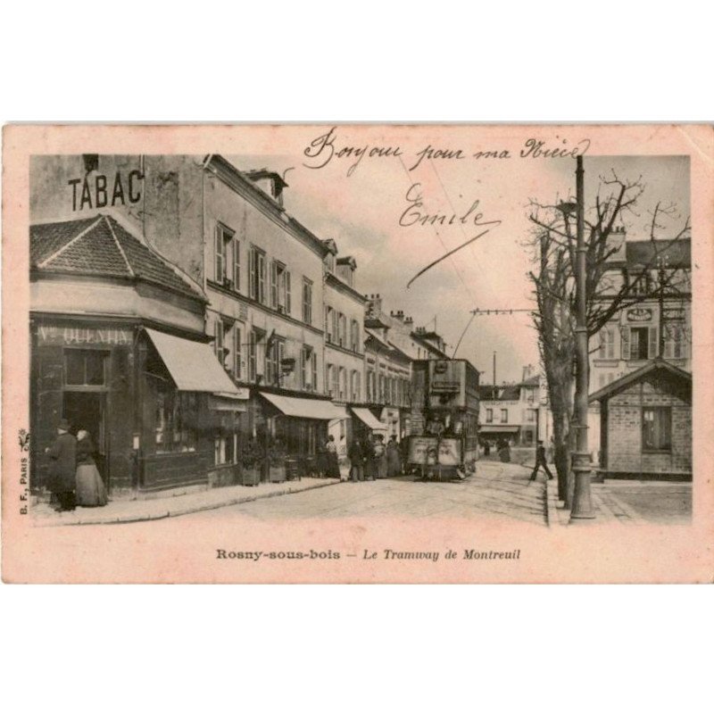 TRANSPORT: chemin de fer et tramway, rosny-sous-bois le tramway de montreuil - très bon état