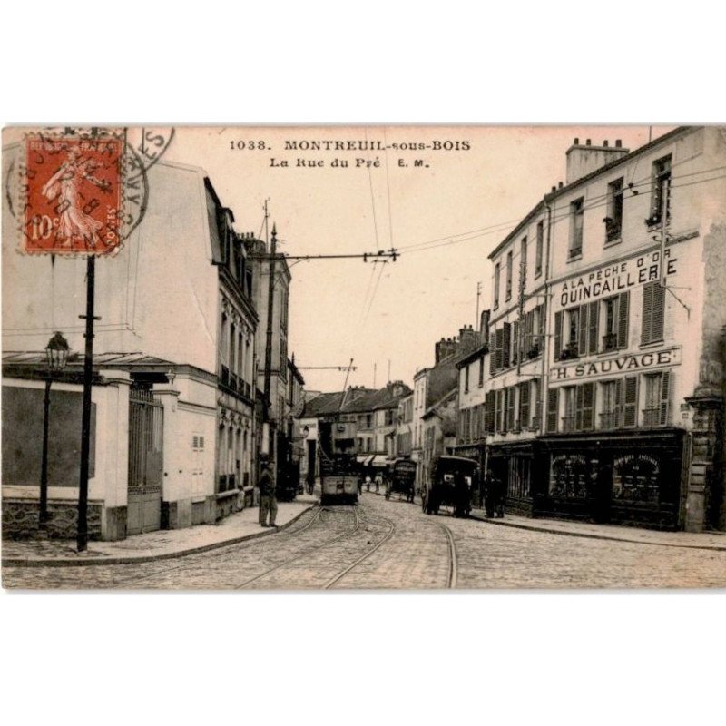 TRANSPORT: chemin de fer, montreuil-sous-bois, la rue du pré - état