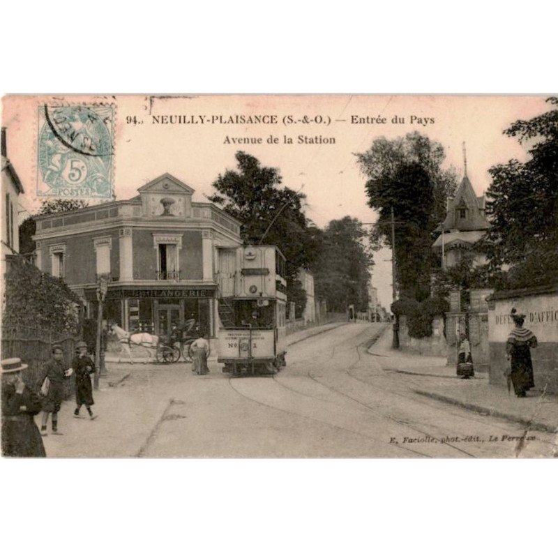 TRANSPORT: chemin de fer, tramway, neuilly-plaisance, entrée du pays, avenue de la station - très bon état