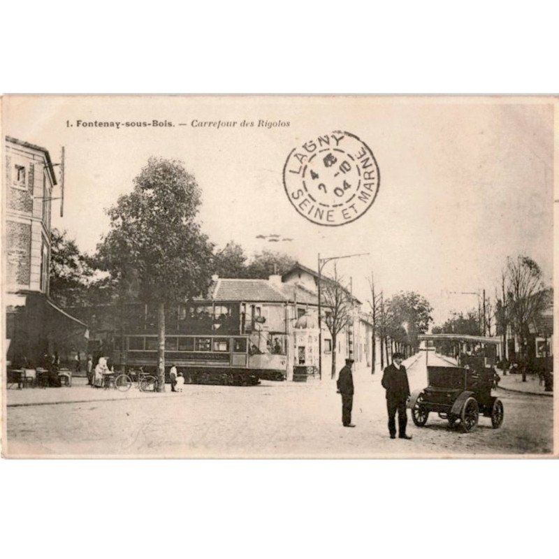 TRANSPORT: chemin de fer, tramway, fontenay-sous-bois carrefour des rigolos - très bon état
