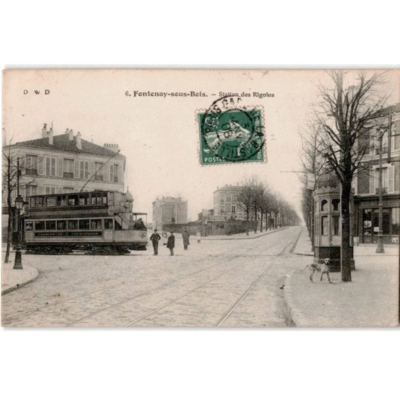 TRANSPORT: chemin de fer, tramway, fontenay-sous-bois, station des rigolos - très bon état