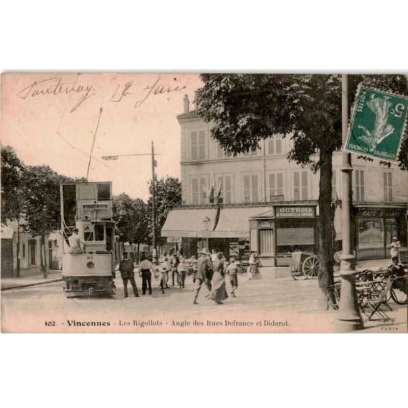 TRANSPORT: chemin de fer, tramway, vincennes les rigollots, angle des rues defrance et diderot - très bon état