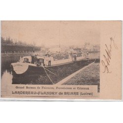 BRIARE: Grand bateau de faïences, porcelaines et cristaux Lardereau-Flandry - Très bon état