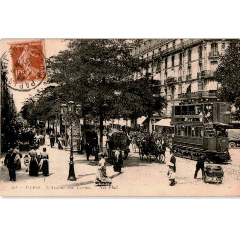 TRANSPORT: chemin de fer, tramway, paris, l'avenue des ternes - très bon état
