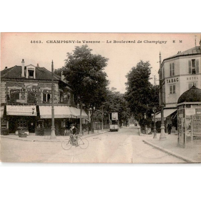 TRANSPORT: chemin de fer, tramway, champigny la varenne le boulevard de champigny - très bon état