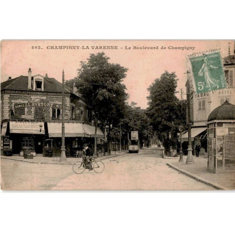 TRANSPORT: chemin de fer, tramway, champigny la varenne le boulevard de champigny - très bon état