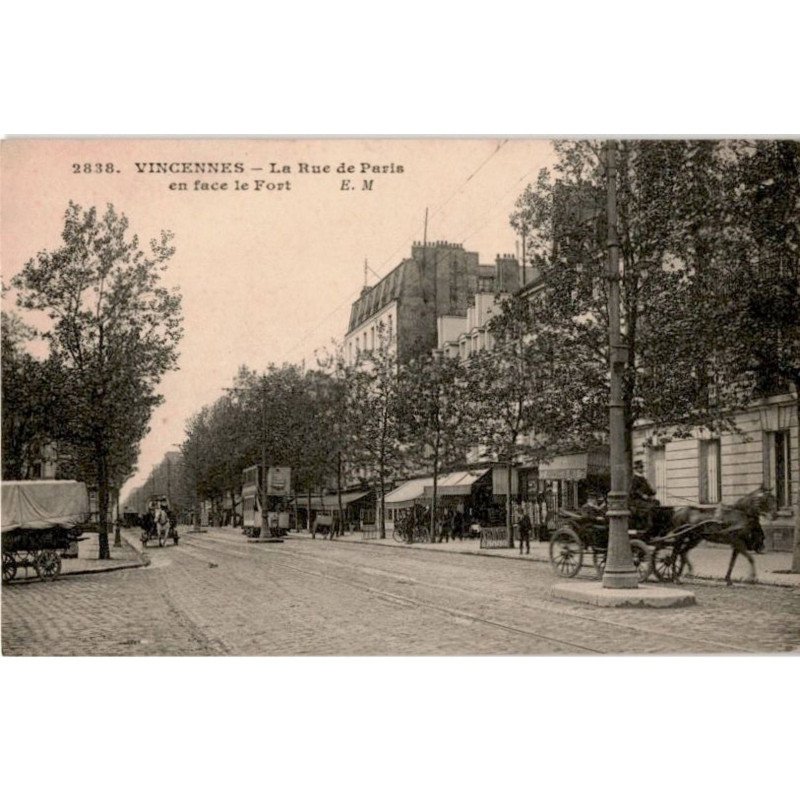 TRANSPORT: chemin de fer, tramway, vincennes, la rue de paris en face le fort - très bon état