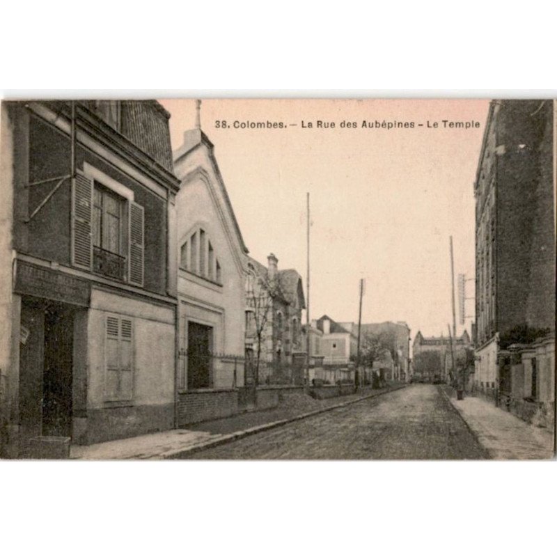 COLOMBES: la rue des aubépines, le temple - très bon état