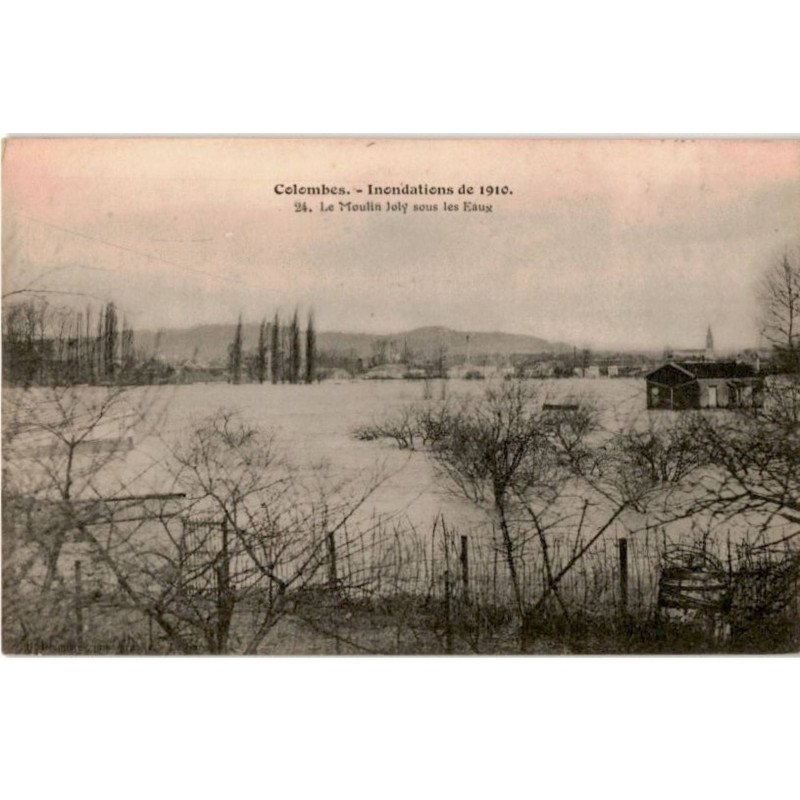 COLOMBES: inondation de 1910 le moulin joly sous les eaux - très bon état
