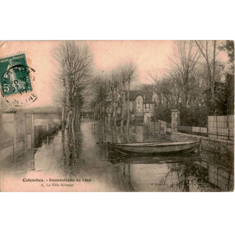 COLOMBES: inondations de 1910 la villa kresser - état