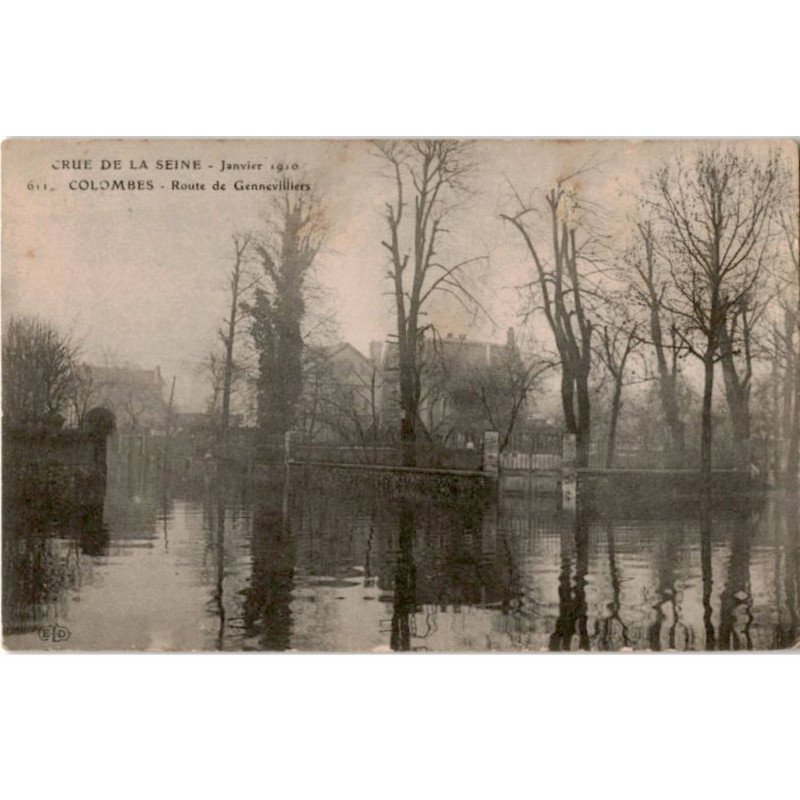 COLOMBES: crue de la seine janvier 1910 route de genevilliers - très bon état