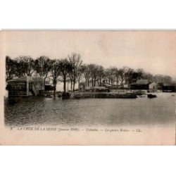 COLOMBES: la crue de la seine janvier 1910 les quatre routes - très bon état