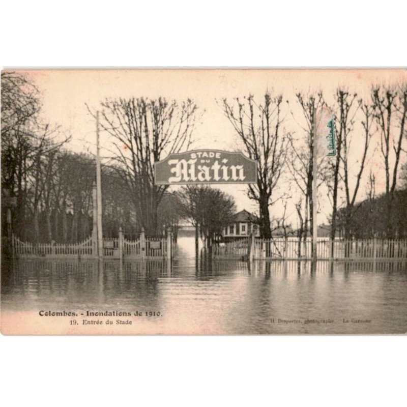 COLOMBES: inondations de 1910 entrée du stade - très bon état