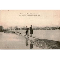 COLOMBES: inondations de 1910 le boulevard d'achères coupé par les eaux - très bon état