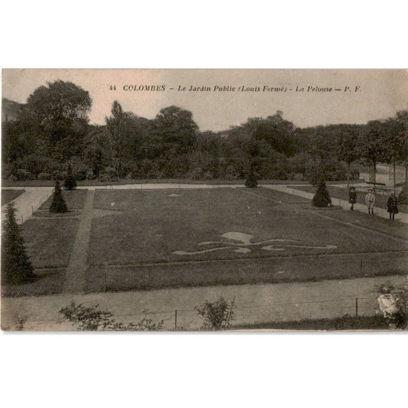 COLOMBES: le jardin public (louis fermé) la pelouse - très bon état
