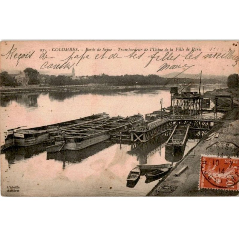 COLOMBES: bords de seine, transbordeur de l'usine de la ville de paris - très bon état