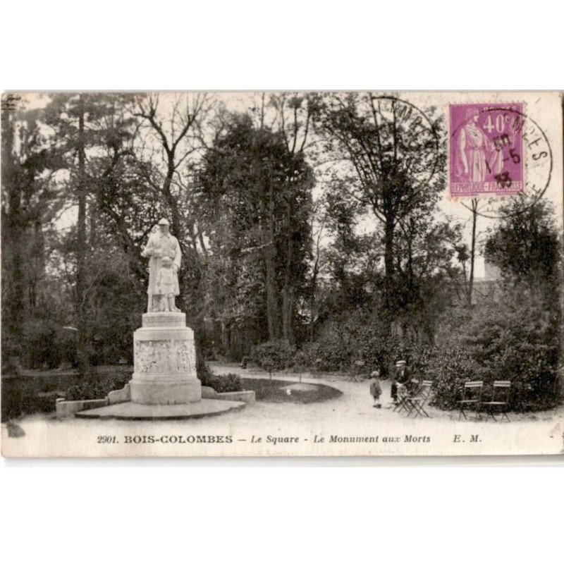 COLOMBES: bois-colombes, le square, le monument aux morts - très bon état