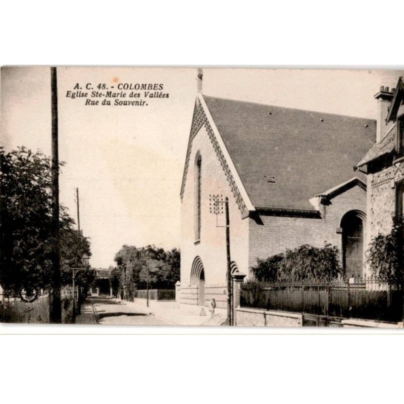 COLOMBES: église sainte-marie des vallées rue du souvenir - très bon état