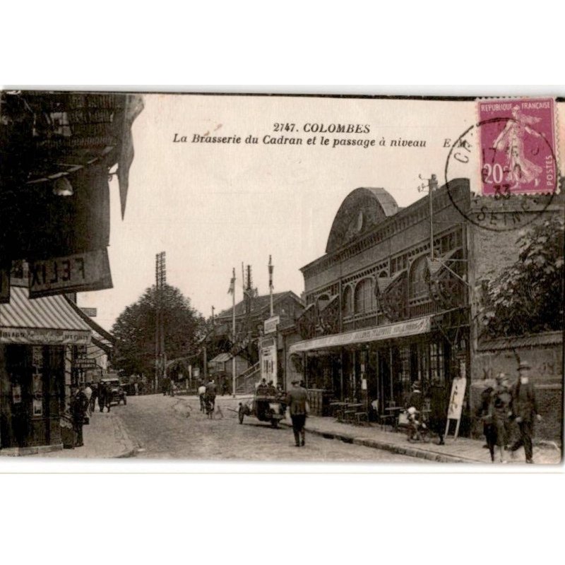 COLOMBES: la brasserie du cadran et le passage à niveau - très bon état
